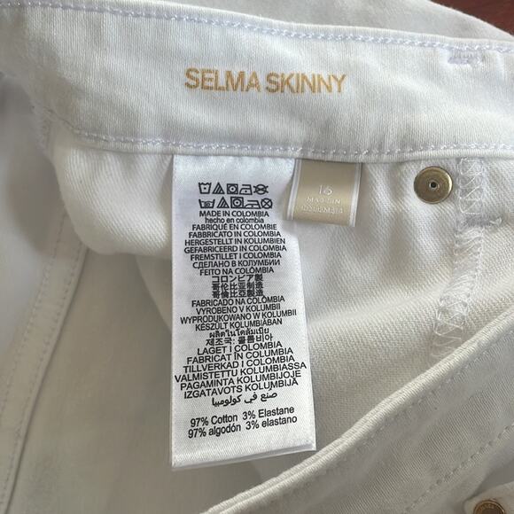 Michael Kors Selma Skinny White Jeans Minimalist Size 16 Plus Slimming Stretch - Picture 5 of 10